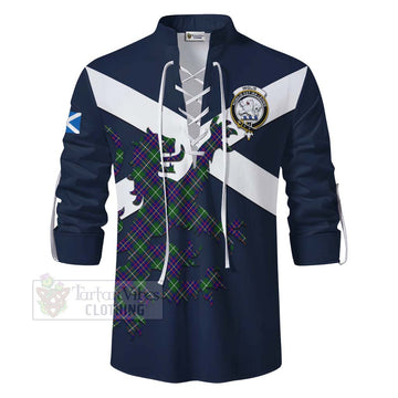 Inglis Tartan Lion Rampant Ghillie Kilt Shirt Proudly Display Your Heritage with Alba Gu Brath and Clan Name - Tartan Vibes Clothing