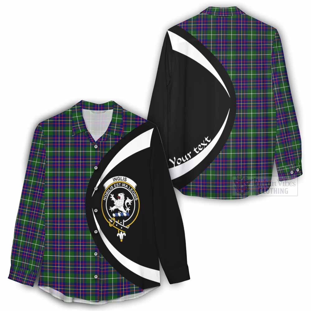 Tartan Vibes Clothing Inglis Tartan Women's Casual Shirt with Family Crest Circle Style