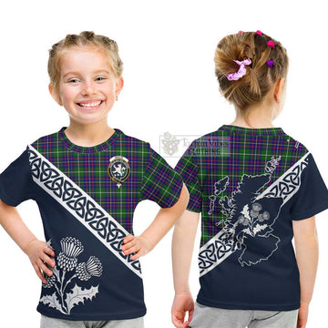 Inglis Tartan Kid T-Shirt Featuring Thistle and Scotland Map - Tartan Vibes Clothing