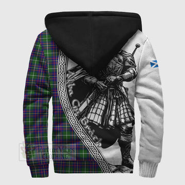 Inglis Tartan Clan Crest Sherpa Hoodie with Highlander Warrior Celtic Style - Tartan Vibes Clothing