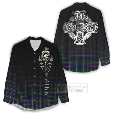 Inglis Tartan Women's Casual Shirt Featuring Alba Gu Brath Family Crest Celtic Inspired