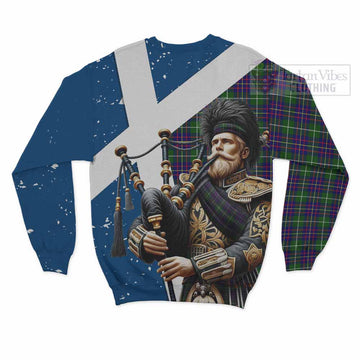 Inglis Tartan Sweatshirt with Family Crest Scottish Bagpiper Vibes - Tartan Vibes Clothing