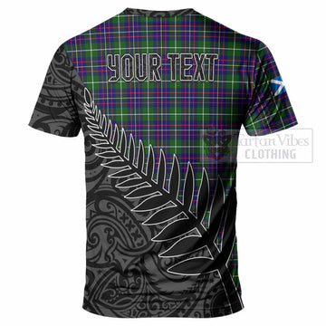 Inglis Crest Tartan T-Shirt with New Zealand Silver Fern Half Style - Tartan Vibes Clothing