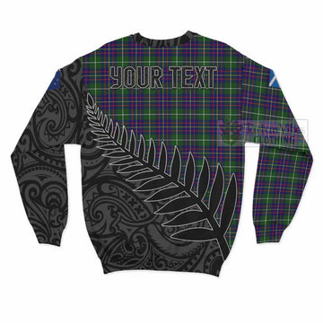 Inglis Crest Tartan Sweatshirt with New Zealand Silver Fern Half Style - Tartan Vibes Clothing