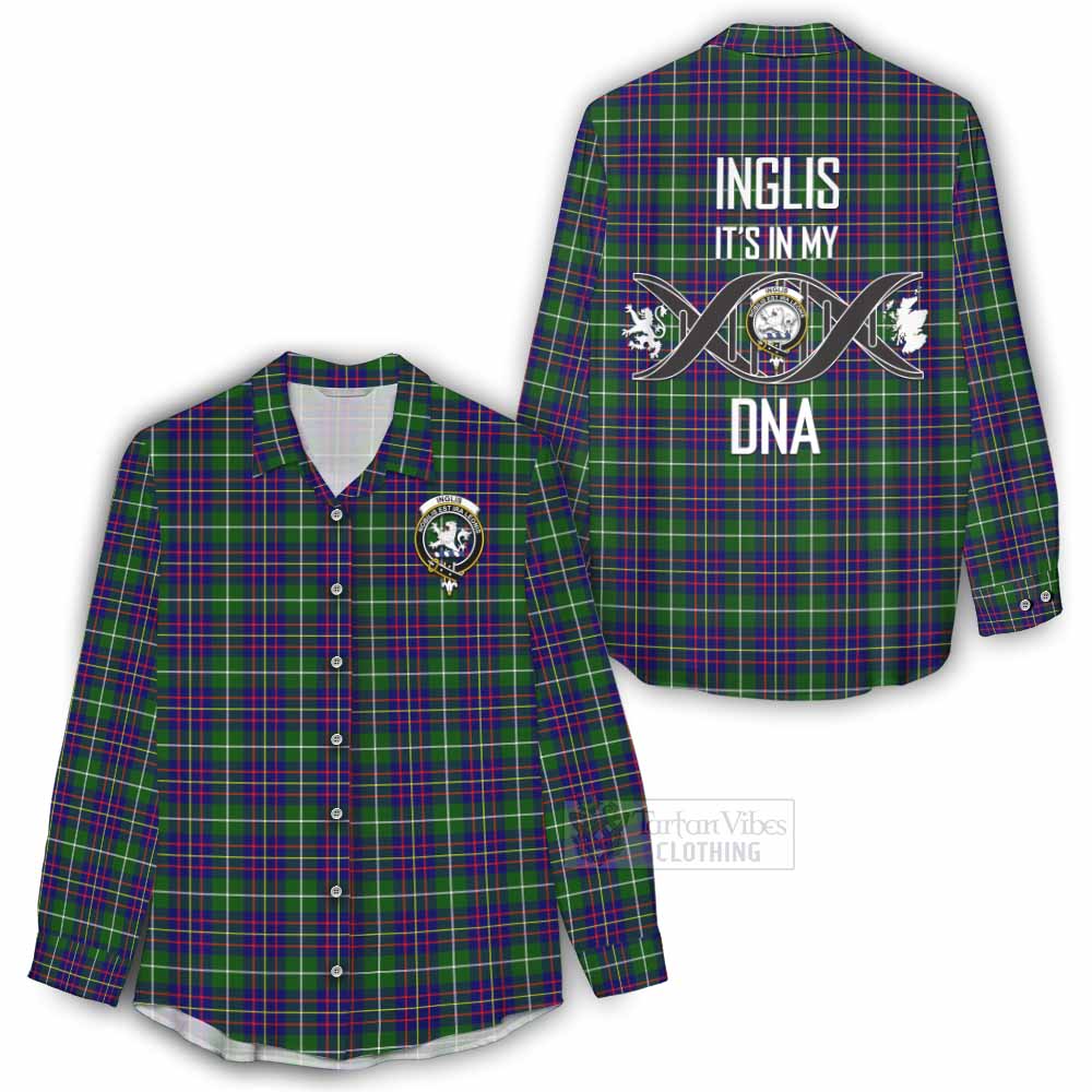 Tartan Vibes Clothing Inglis Tartan Women's Casual Shirt with Family Crest DNA In Me Style