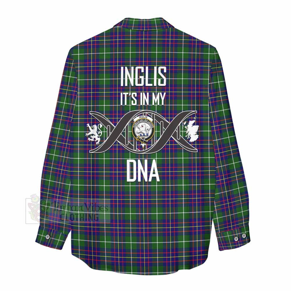 Tartan Vibes Clothing Inglis Tartan Women's Casual Shirt with Family Crest DNA In Me Style