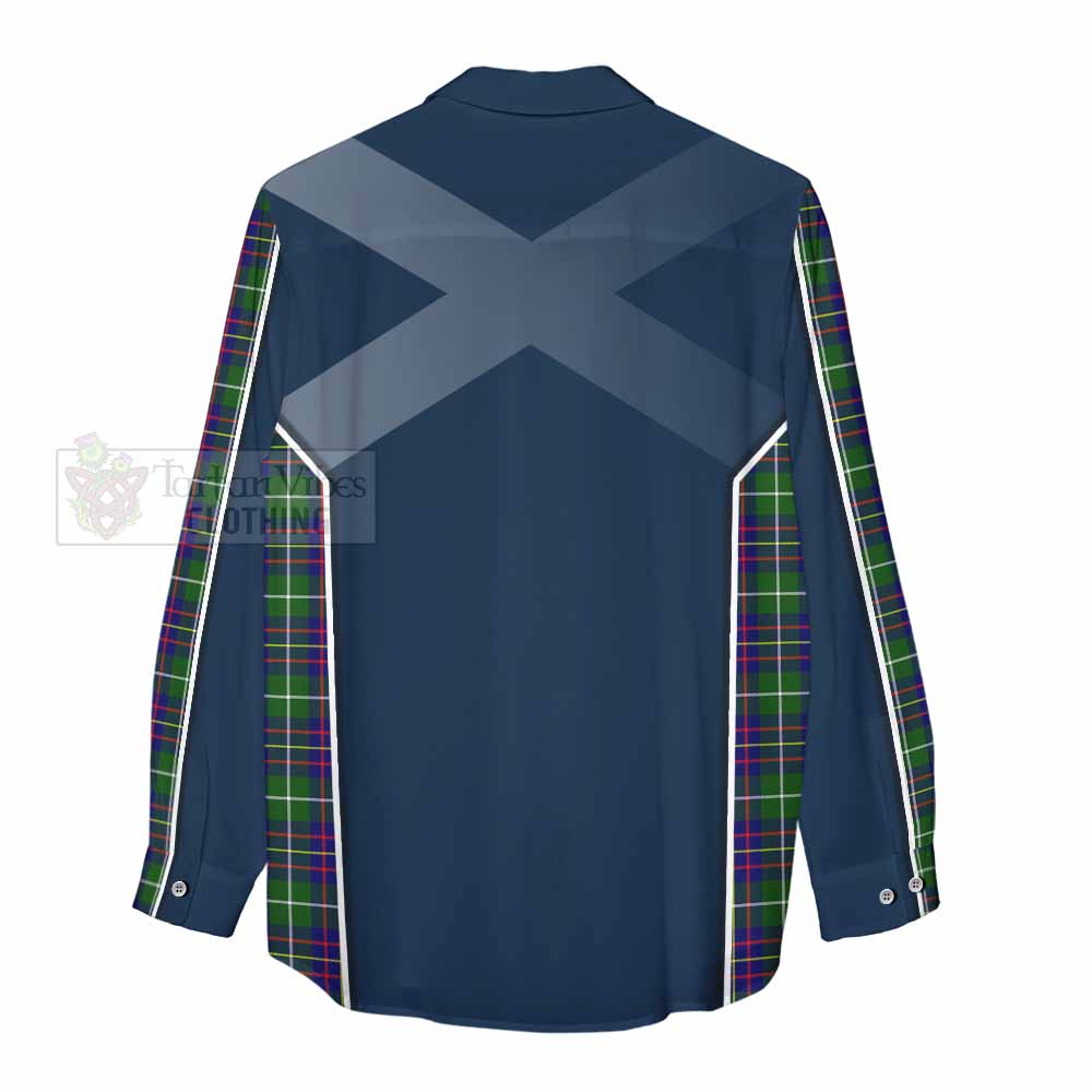 Tartan Vibes Clothing Inglis Tartan Women's Casual Shirt with Family Crest and Lion Rampant Vibes Sport Style