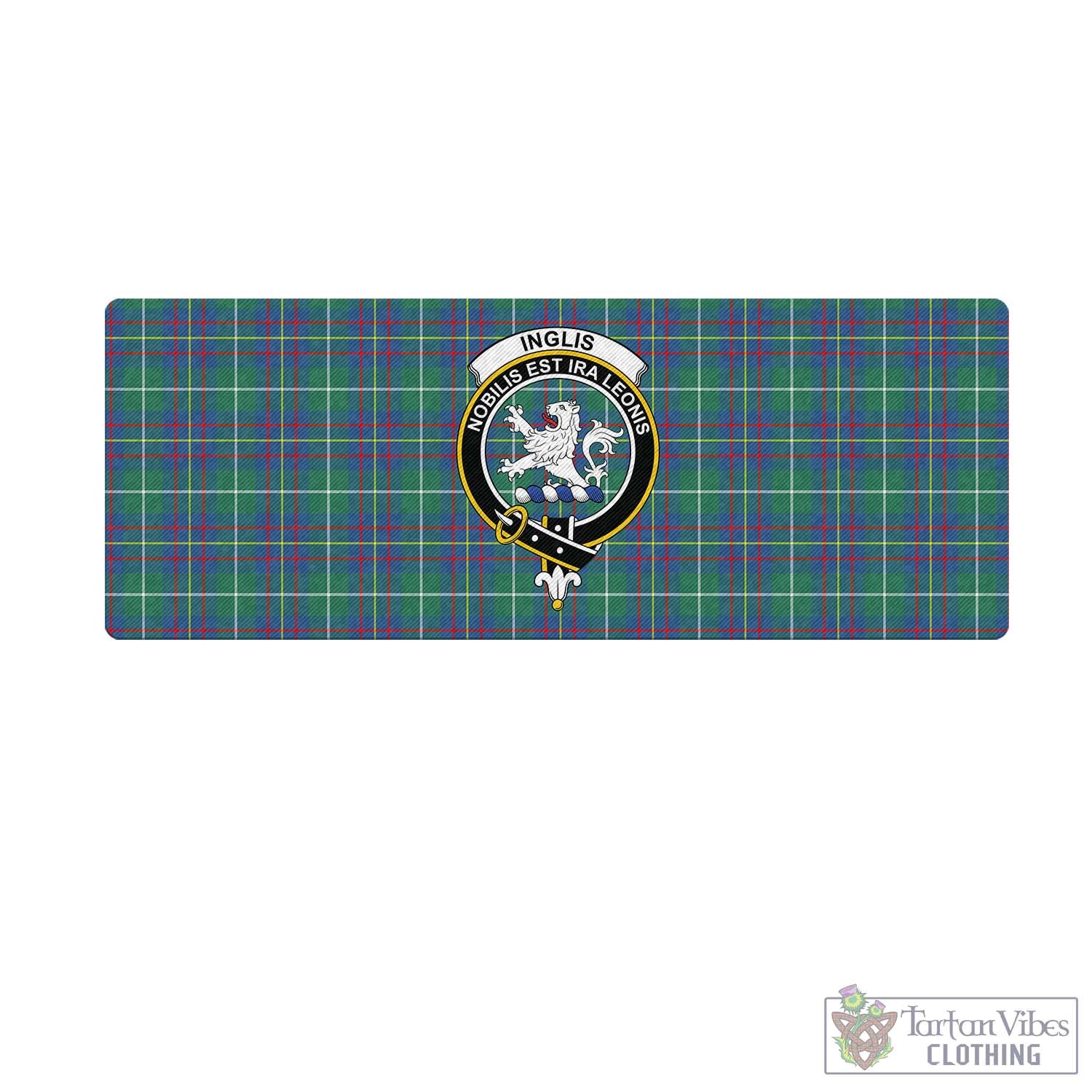 Tartan Vibes Clothing Inglis Ancient Tartan Mouse Pad with Family Crest