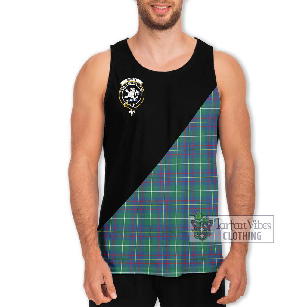 Inglis Ancient Tartan Men's Tank Top with Family Crest and Military Logo Style Men - Tartanvibesclothing Shop