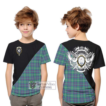 Inglis Ancient Tartan Kid T-Shirt with Family Crest and Military Logo Style