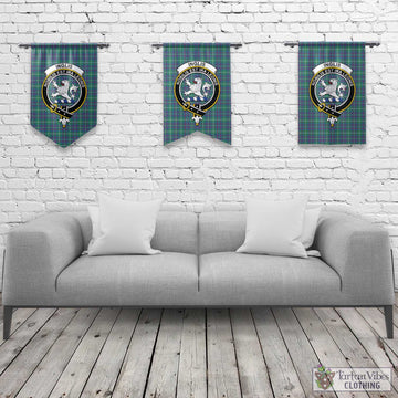 Inglis Ancient Tartan Gonfalon, Tartan Banner with Family Crest