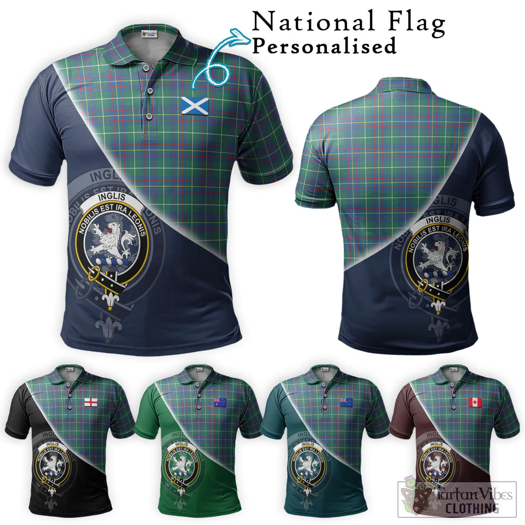 Inglis Ancient Tartan Polo Shirt with Personalised National Flag and Family Crest Half Style Maroon - Tartanvibesclothing Shop