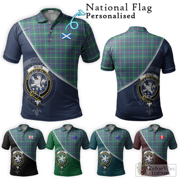 Inglis Ancient Tartan Polo Shirt with Personalised National Flag and Family Crest Half Style