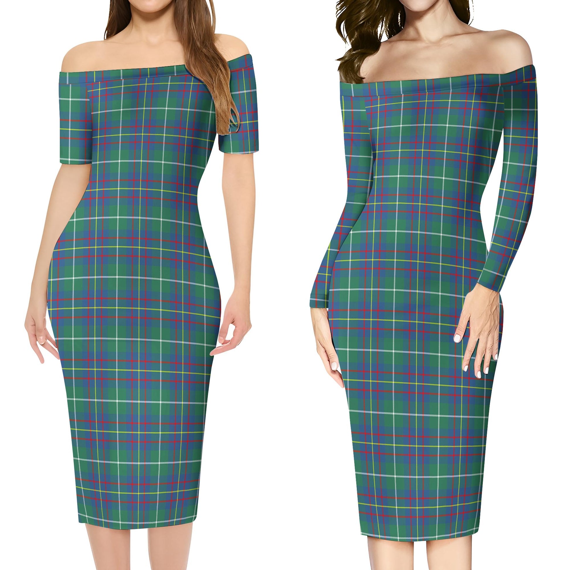 Inglis Ancient Tartan Off Shoulder Lady Dress Women's Dress - Tartanvibesclothing