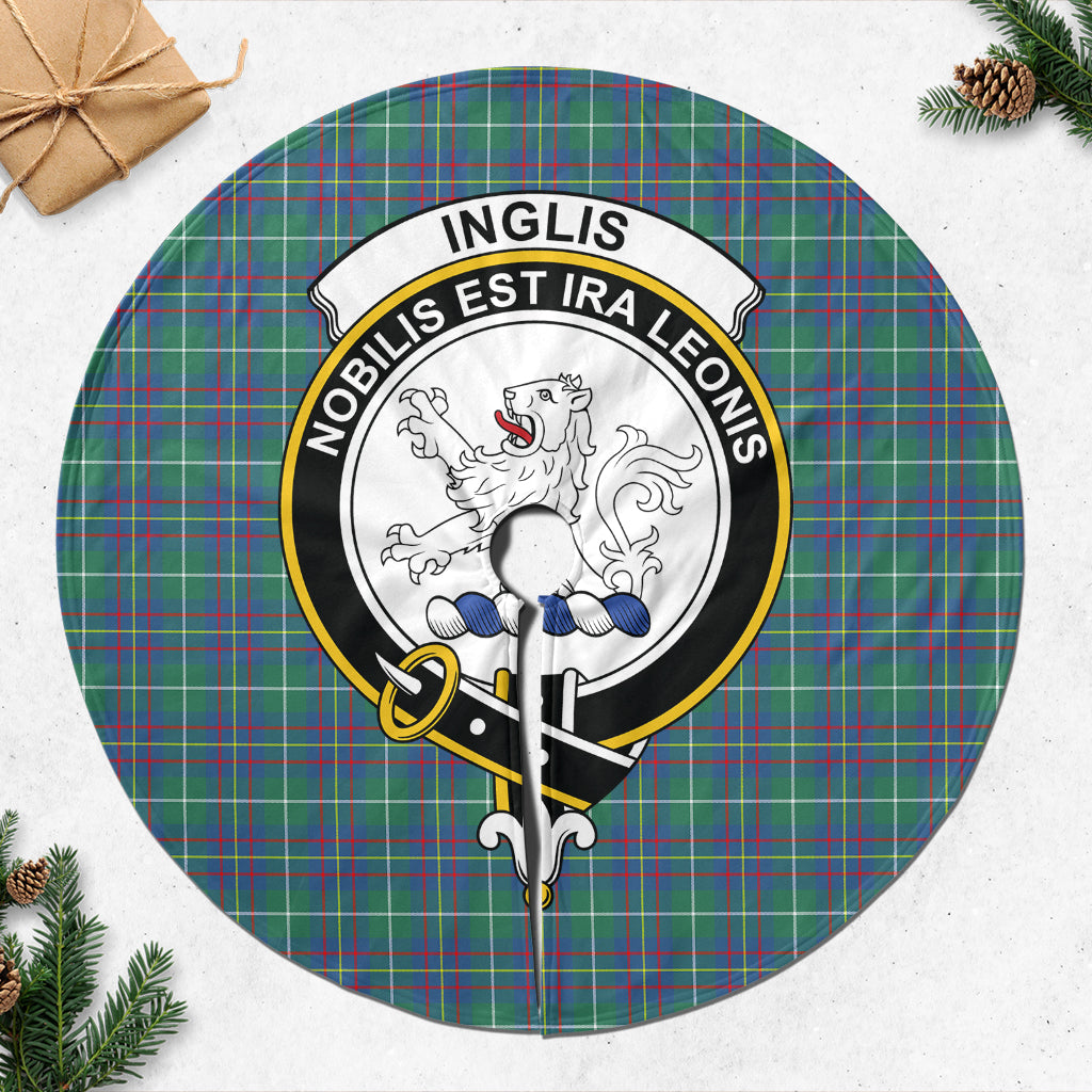 Inglis Ancient Tartan Christmas Tree Skirt with Family Crest - Tartanvibesclothing