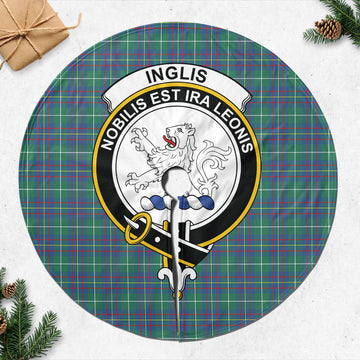 Inglis Ancient Tartan Christmas Tree Skirt with Family Crest