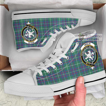 Inglis Ancient Tartan High Top Shoes with Family Crest