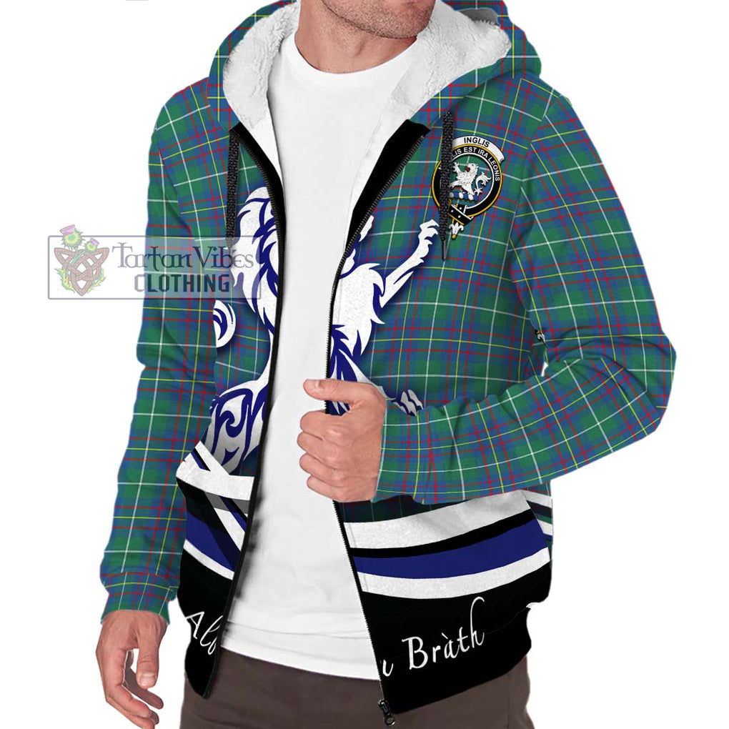 Inglis Ancient Tartan Sherpa Hoodie with Alba Gu Brath Regal Lion Emblem Unisex S - Tartanvibesclothing Shop