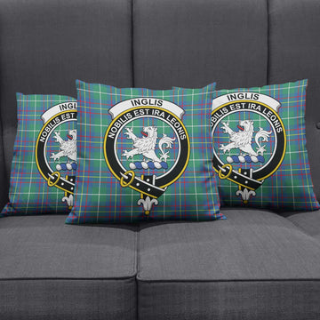 Inglis Ancient Tartan Pillow Cover with Family Crest