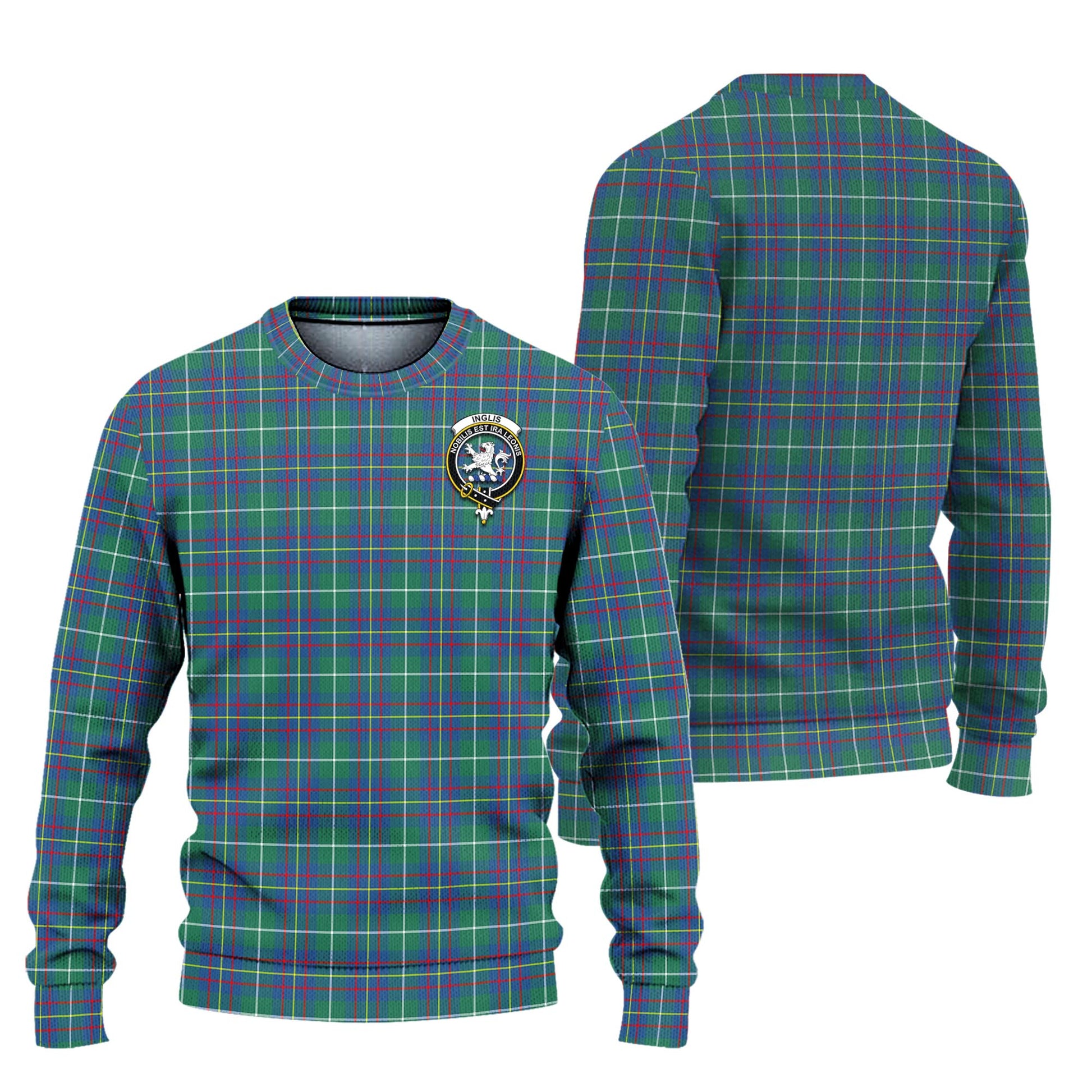 Inglis Ancient Tartan Knitted Sweater with Family Crest Unisex - Tartanvibesclothing