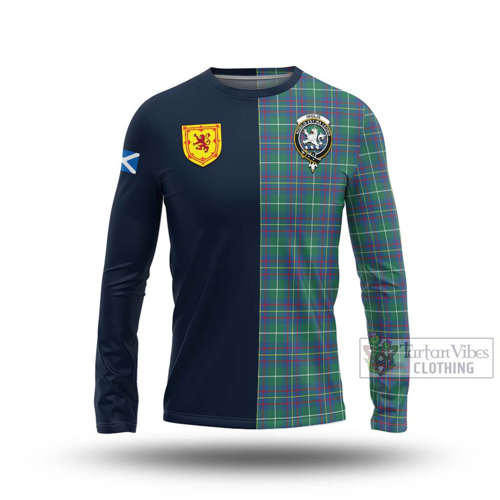 Tartan Vibes Clothing Inglis Ancient Tartan Long Sleeve T-Shirt with Scottish Lion Royal Arm Half Style