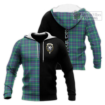 Inglis Ancient Tartan Knitted Hoodie with Family Crest and Half Of Me Style