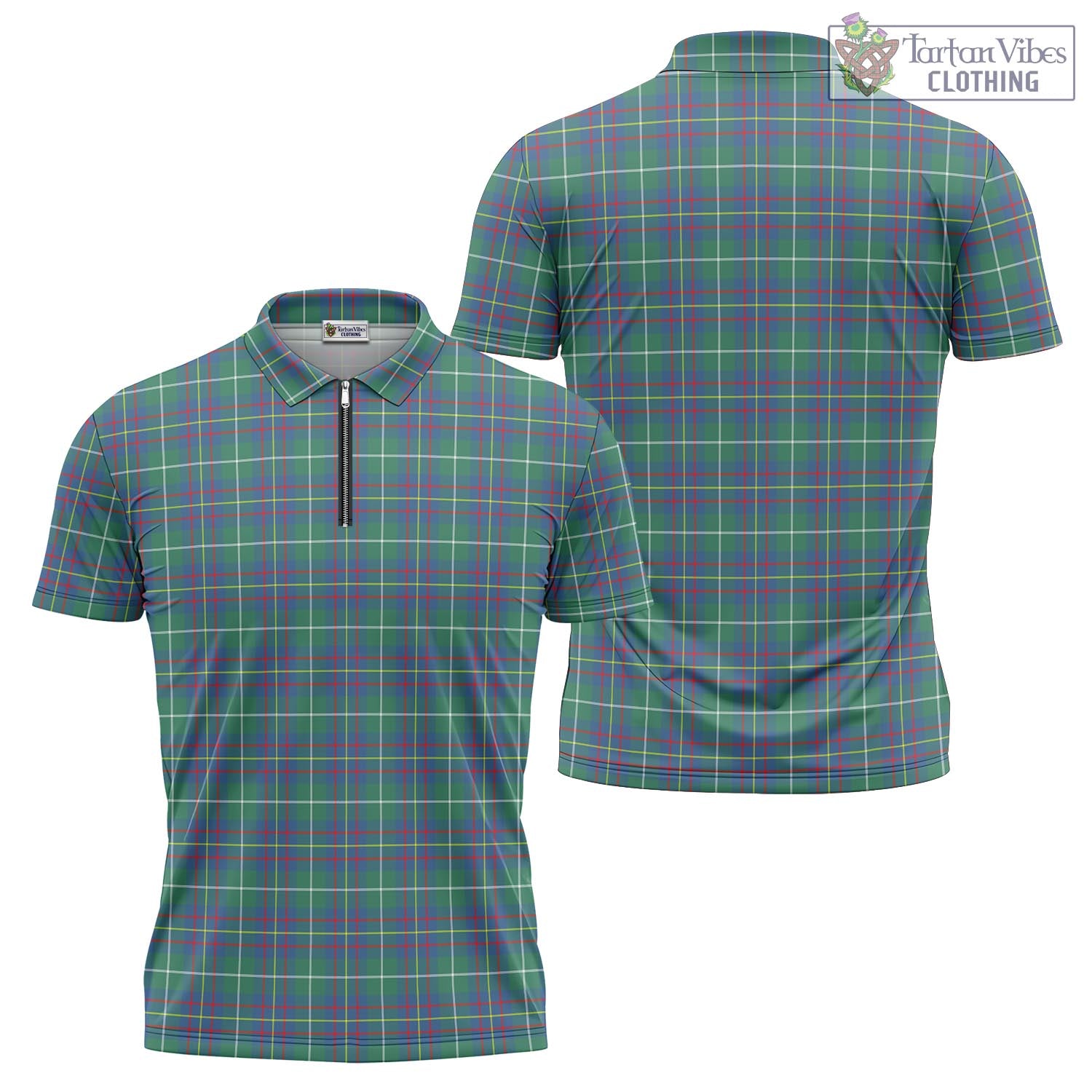 Tartan Vibes Clothing Inglis Ancient Tartan Zipper Polo Shirt