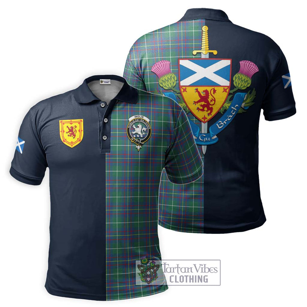 Tartan Vibes Clothing Inglis Ancient Tartan Polo Shirt with Scottish Lion Royal Arm Half Style