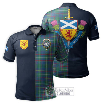 Inglis Ancient Tartan Polo Shirt Alba with Scottish Lion Royal Arm Half Style