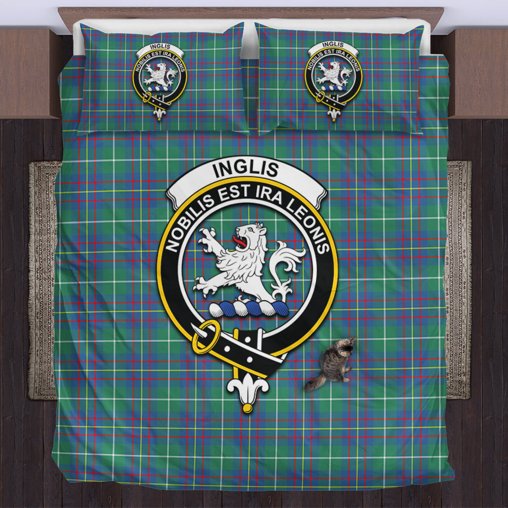 Inglis Ancient Tartan Bedding Set with Family Crest US Bedding Set - Tartan Vibes Clothing