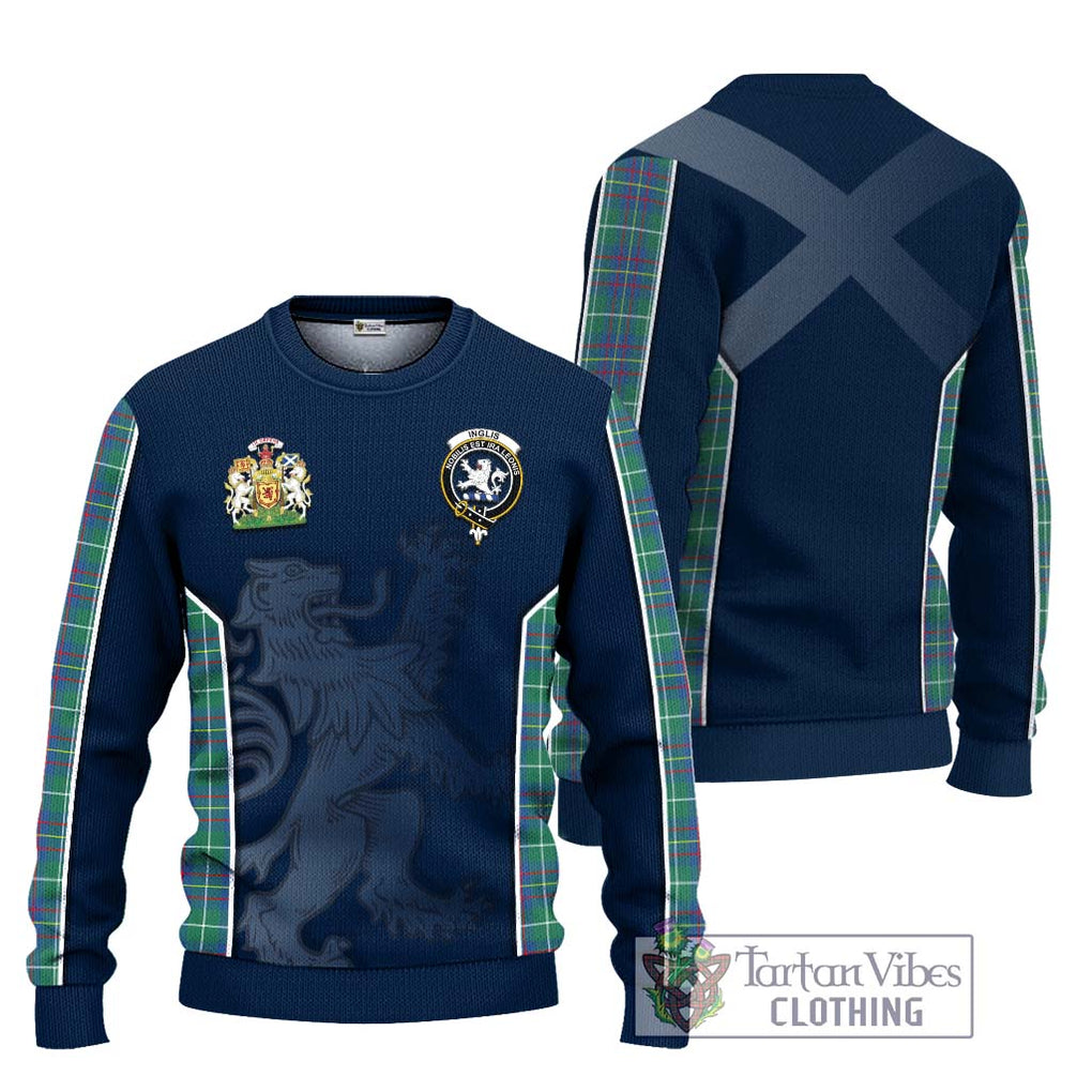 Inglis Ancient Tartan Knitted Sweater with Family Crest and Lion Rampant Vibes Sport Style Unisex - Tartan Vibes Clothing