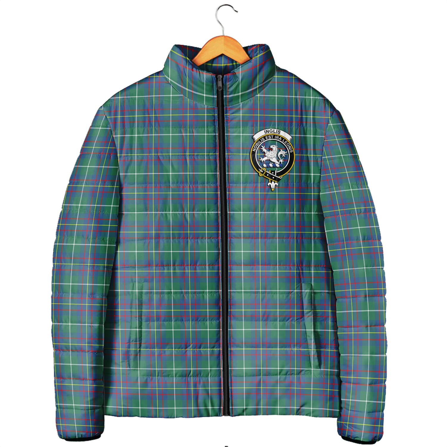 Inglis Ancient Tartan Padded Jacket with Family Crest Men's Padded Jacket - Tartan Vibes Clothing