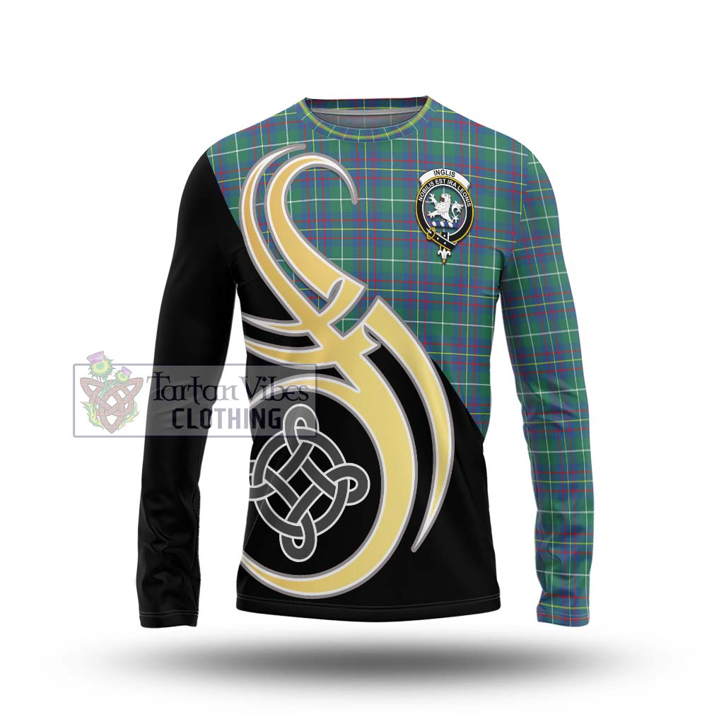 Inglis Ancient Tartan Long Sleeve T-Shirt with Family Crest and Celtic Symbol Style Unisex - Tartan Vibes Clothing