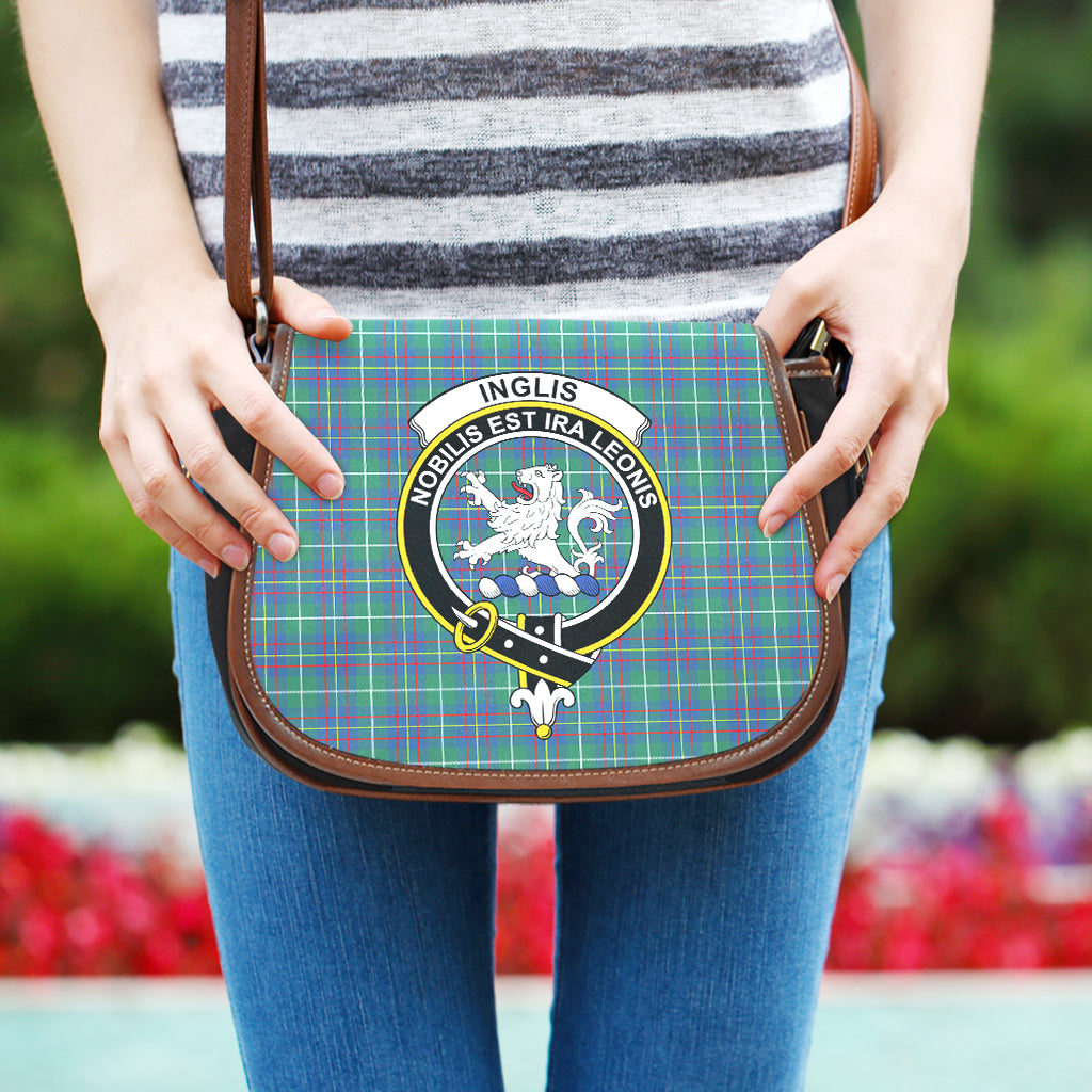 Inglis Ancient Tartan Saddle Bag with Family Crest One Size - Tartan Vibes Clothing