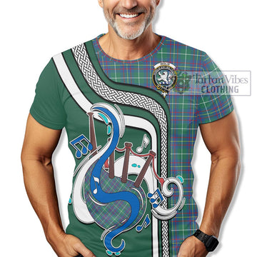 Inglis Ancient Tartan T-Shirt with Epic Bagpipe Style