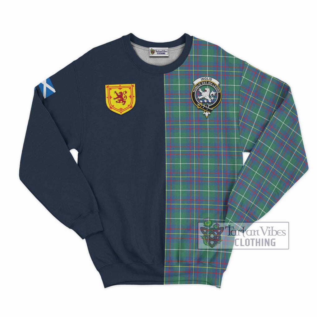 Tartan Vibes Clothing Inglis Ancient Tartan Sweatshirt with Scottish Lion Royal Arm Half Style