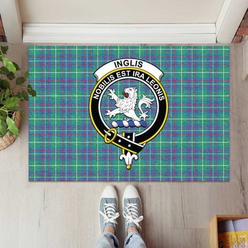 Inglis Ancient Tartan Door Mat with Family Crest