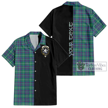 Inglis Ancient Tartan Short Sleeve Button Shirt with Family Crest and Half Of Me Style