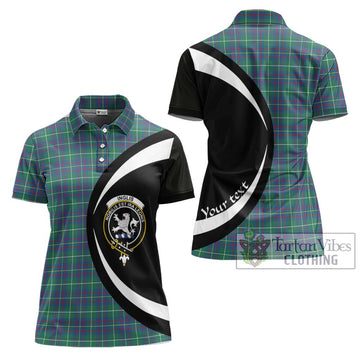 Inglis Ancient Tartan Women's Polo Shirt with Family Crest Circle Style