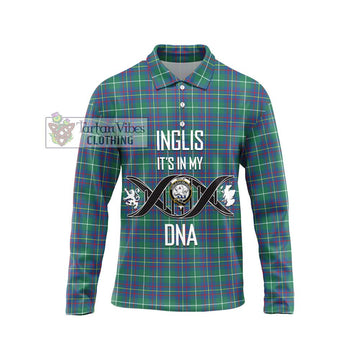 Inglis Ancient Tartan Long Sleeve Polo Shirt with Family Crest DNA In Me Style