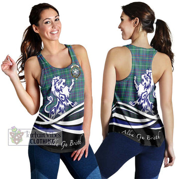 Inglis Ancient Tartan Women's Racerback Tanks with Alba Gu Brath Regal Lion Emblem