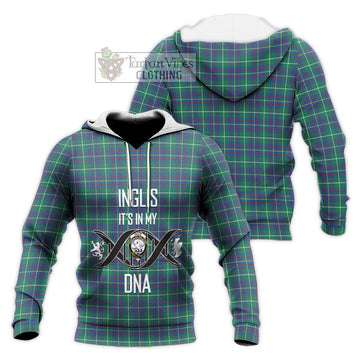 Inglis Ancient Tartan Knitted Hoodie with Family Crest DNA In Me Style