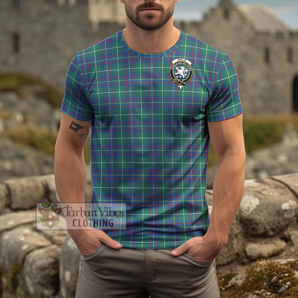 Inglis Ancient Tartan Cotton T-Shirt with Family Crest Men's Shirt - Tartanvibesclothing Shop