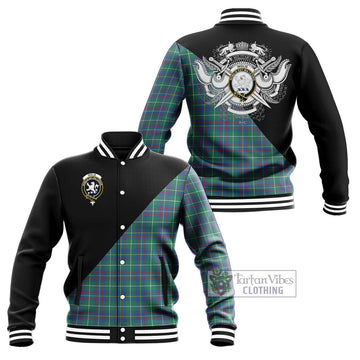 Inglis Ancient Tartan Baseball Jacket with Family Crest and Military Logo Style