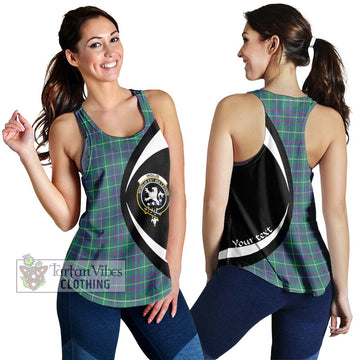 Inglis Ancient Tartan Women's Racerback Tanks with Family Crest Circle Style