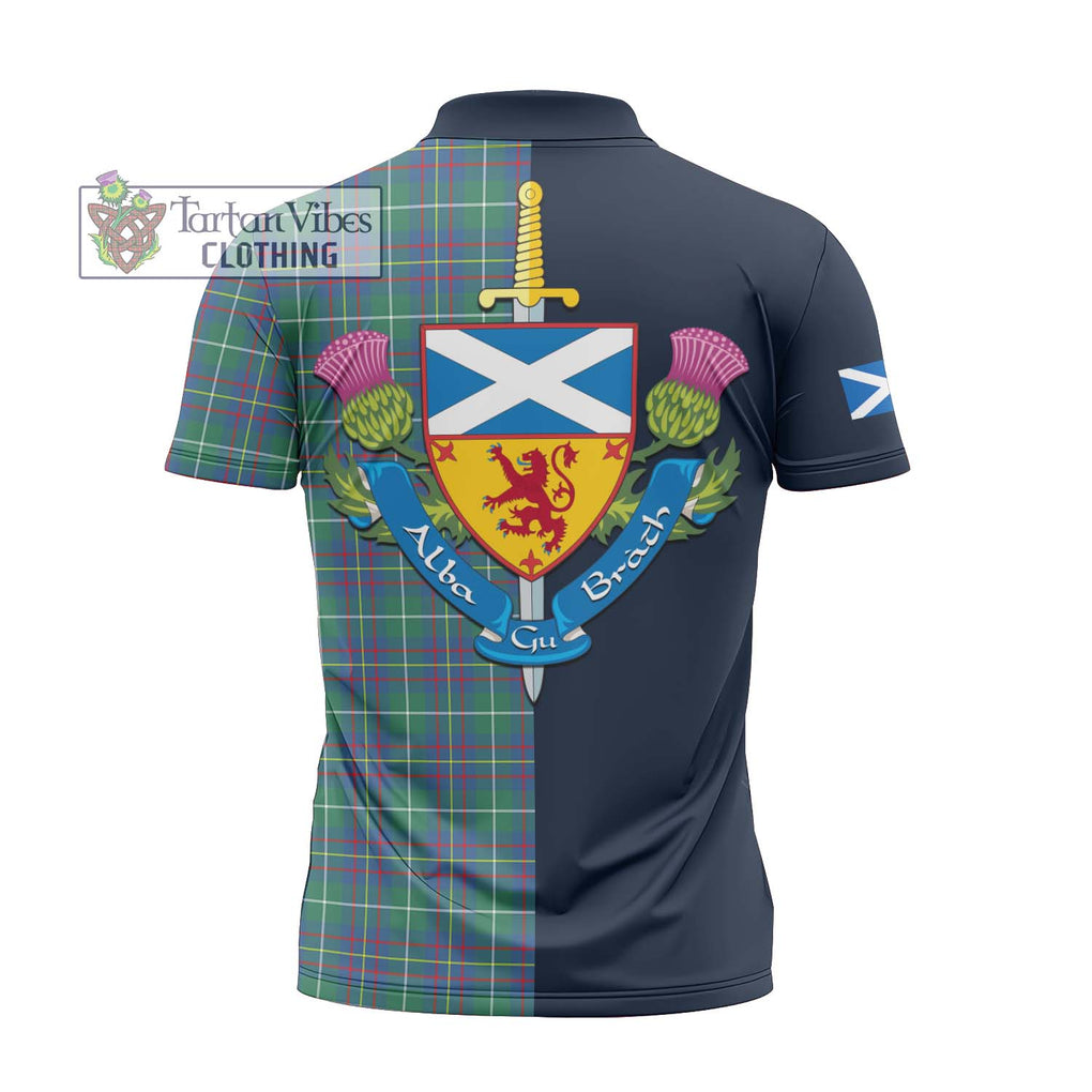 Tartan Vibes Clothing Inglis Ancient Tartan Zipper Polo Shirt with Scottish Lion Royal Arm Half Style