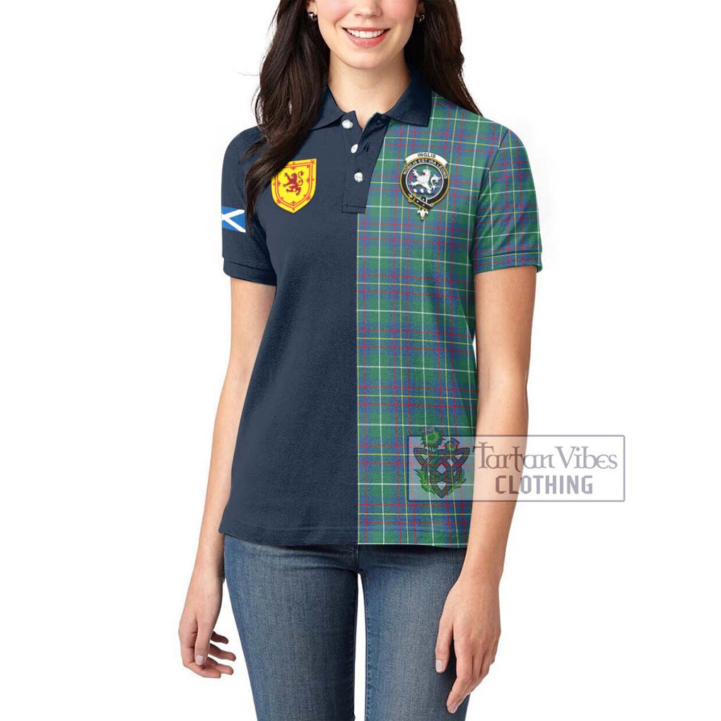 Tartan Vibes Clothing Inglis Ancient Tartan Women's Polo Shirt with Scottish Lion Royal Arm Half Style