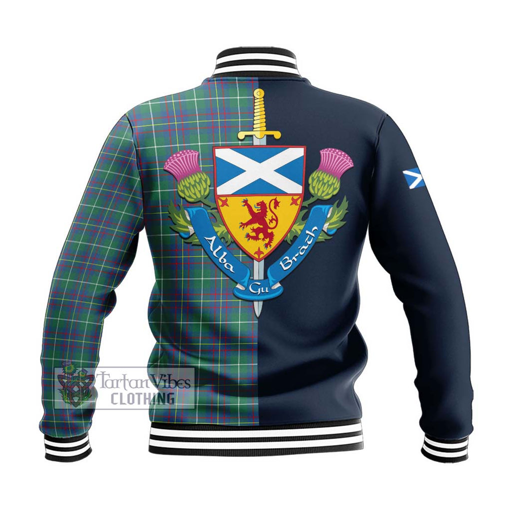 Tartan Vibes Clothing Inglis Ancient Tartan Baseball Jacket with Scottish Lion Royal Arm Half Style