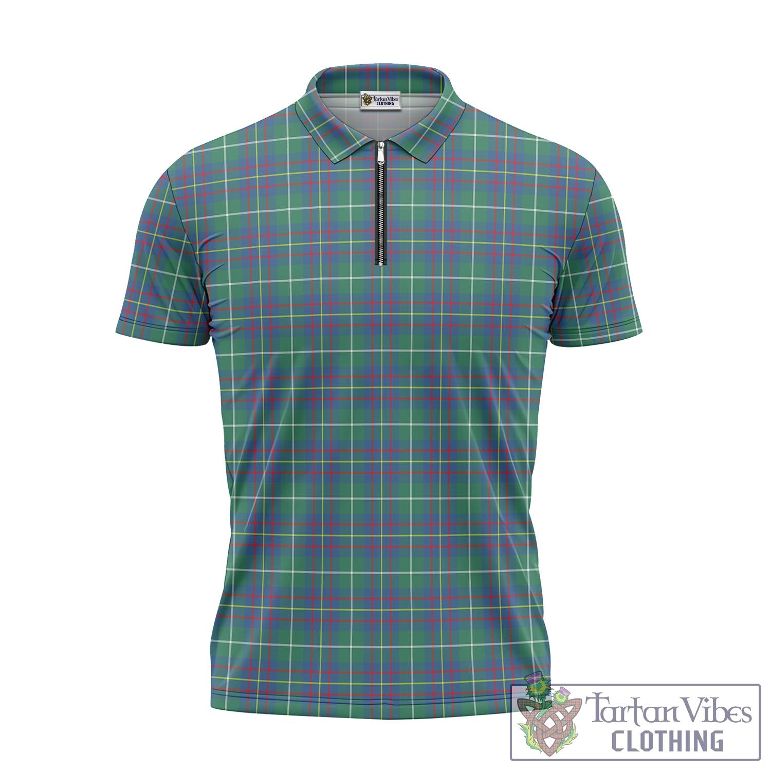 Tartan Vibes Clothing Inglis Ancient Tartan Zipper Polo Shirt