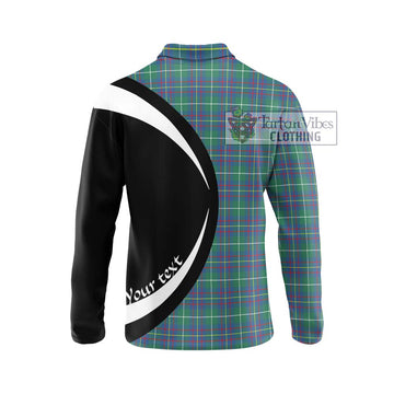 Inglis Ancient Tartan Long Sleeve Polo Shirt with Family Crest Circle Style